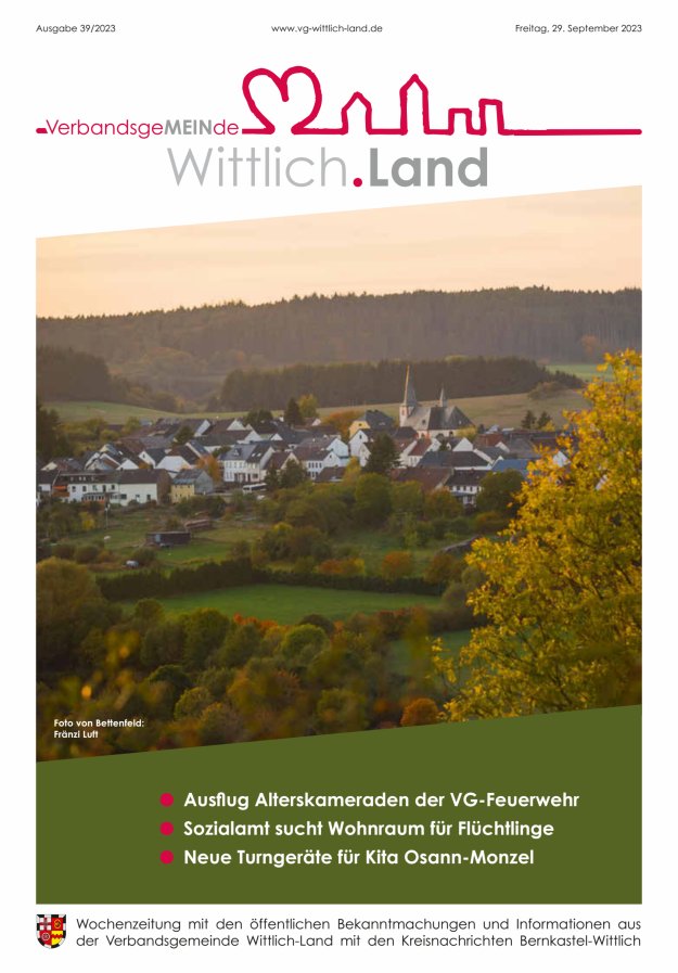 Mein Wittlich.Land Titelblatt 39/2023