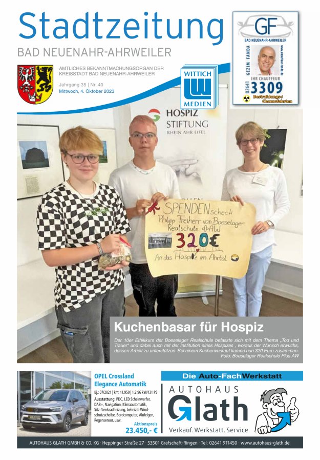 Stadtzeitung Bad Neuenahr-Ahrweiler Titelblatt 40/2023
