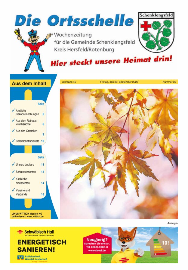 Die Ortsschelle Titelblatt 39/2023