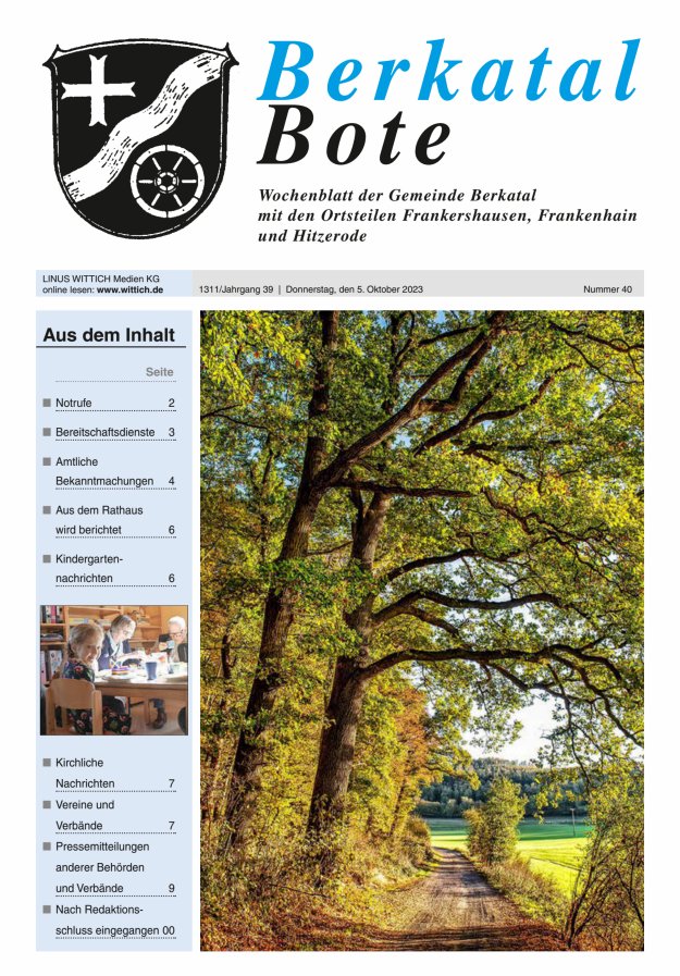 Berkatal Bote Titelblatt 40/2023
