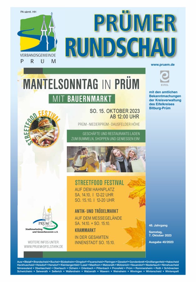 Prümer Rundschau Titelblatt 40/2023