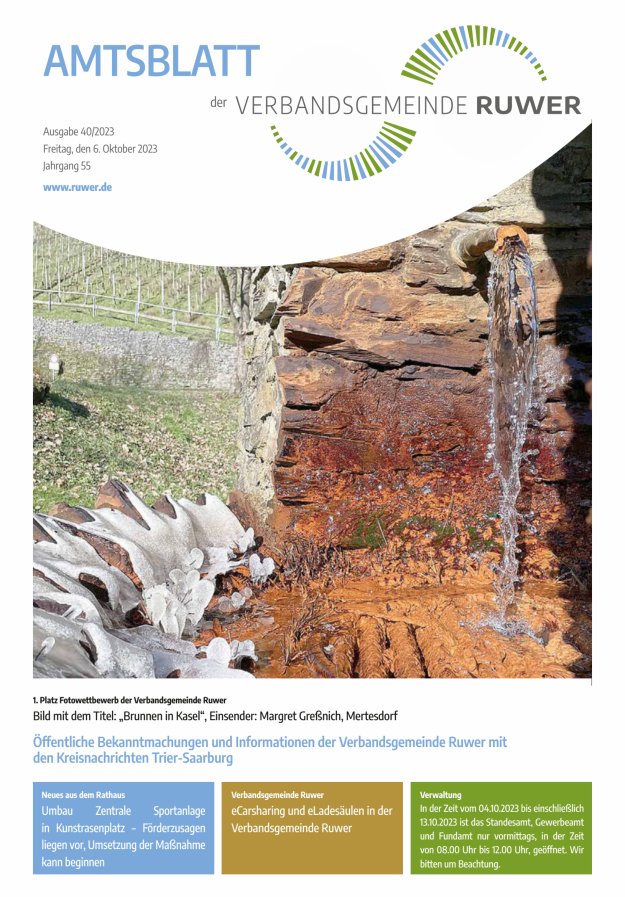 Amtsblatt VG Ruwer Titelblatt 40/2023