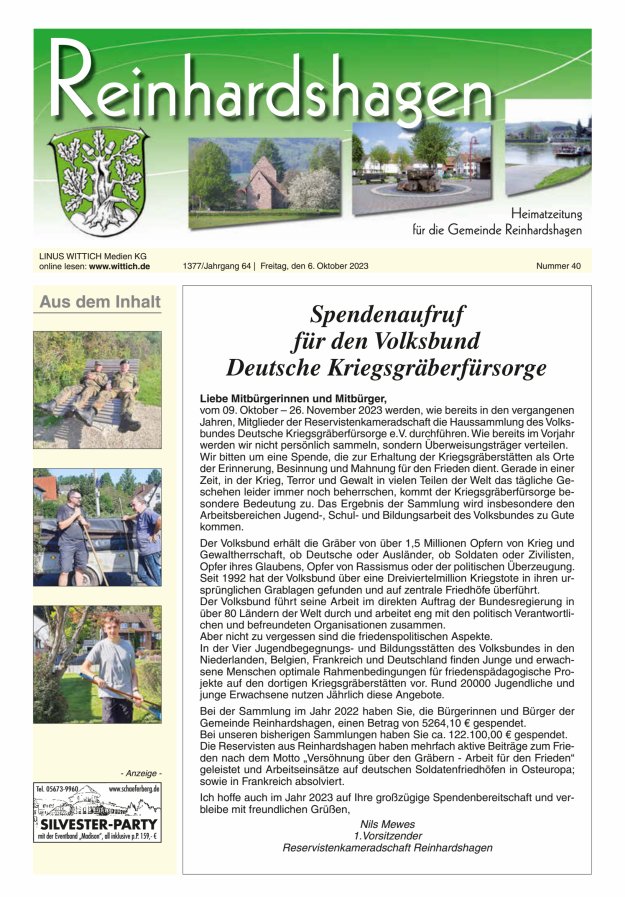 Unser Blättchen Titelblatt 40/2023