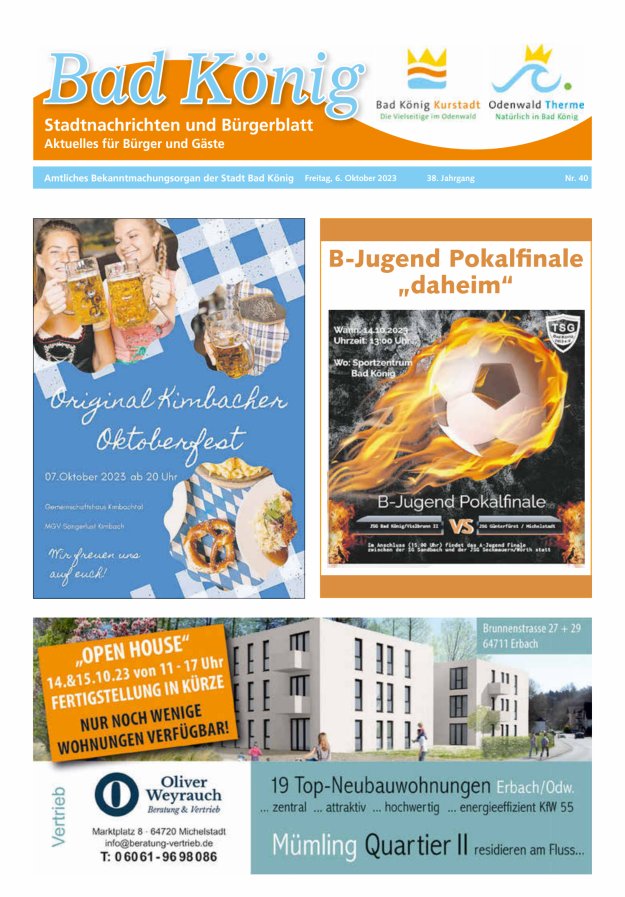 Bad Königer Stadtnachrichten und Badeblatt Titelblatt 40/2023