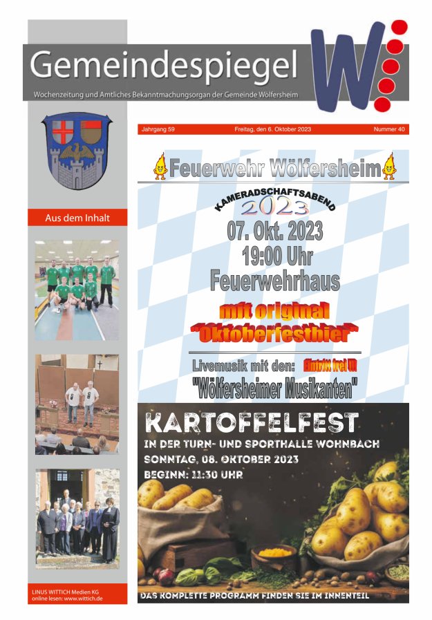 Der Gemeindespiegel Titelblatt 40/2023