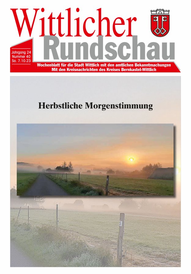 Wittlicher Rundschau Titelblatt 40/2023