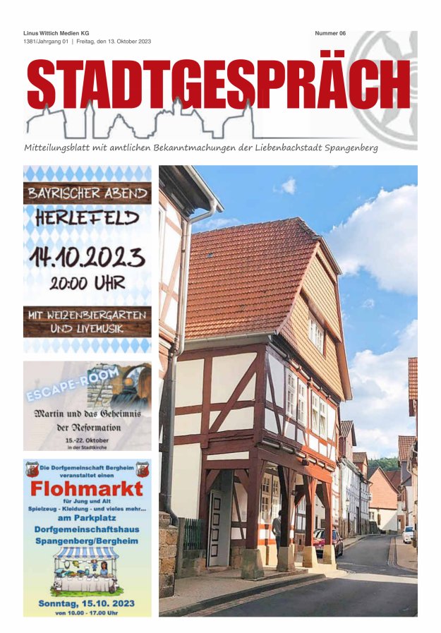 Stadtgespräch Spangenberg Titelblatt 06/2023