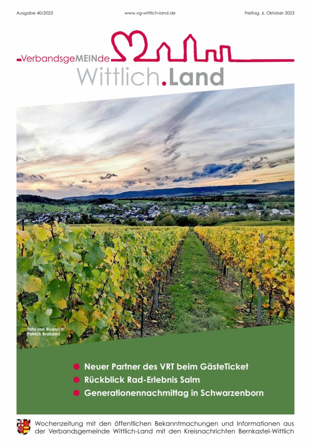 Mein Wittlich.Land Titelblatt 40/2023