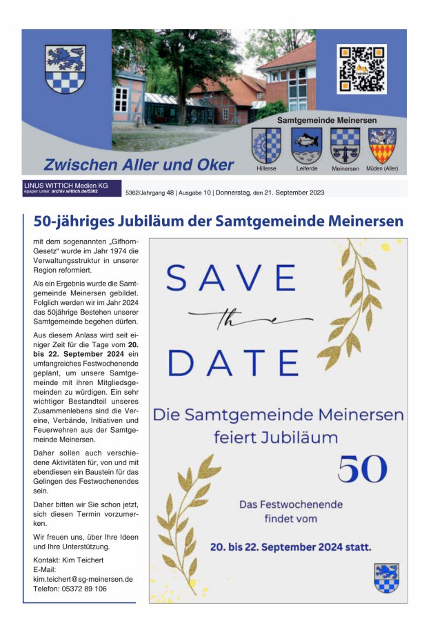 Zwischen Aller und Oker Titelblatt 10/2023