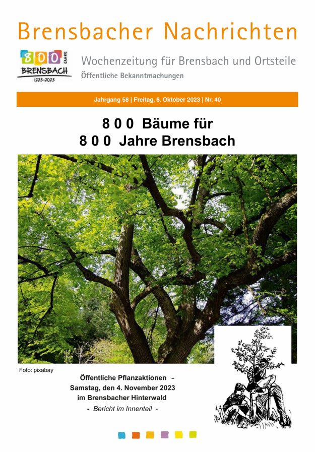 Brensbacher Nachrichten Titelblatt 40/2023