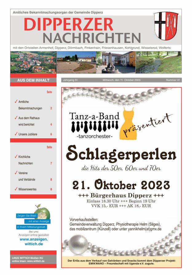 Dipperzer Nachrichten Titelblatt 41/2023