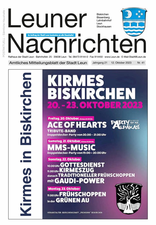 Leuner Nachrichten Titelblatt 41/2023