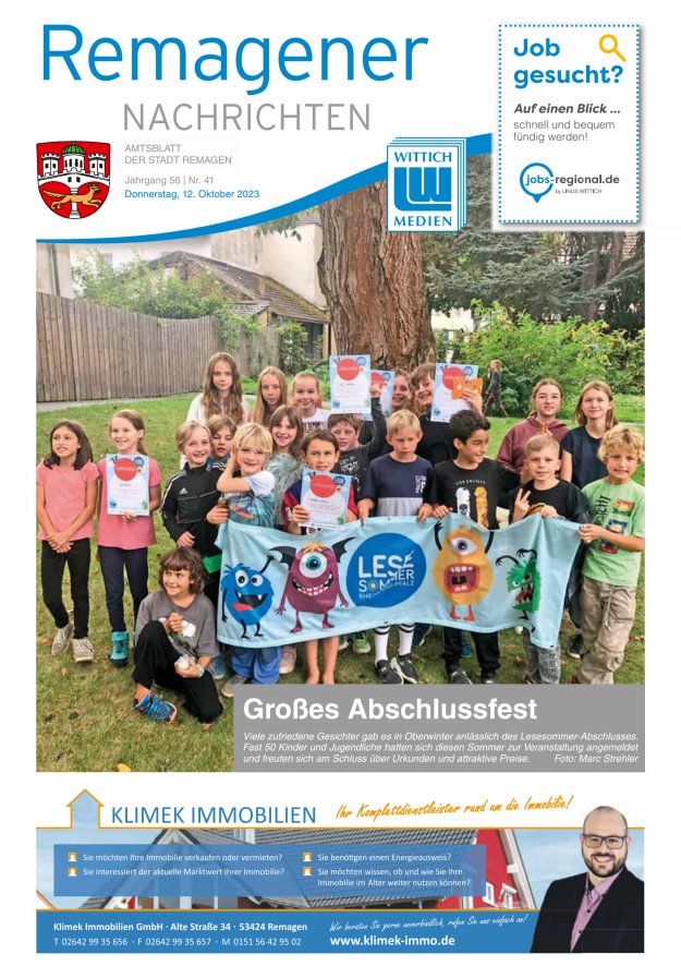 Remagener Nachrichten Titelblatt 41/2023