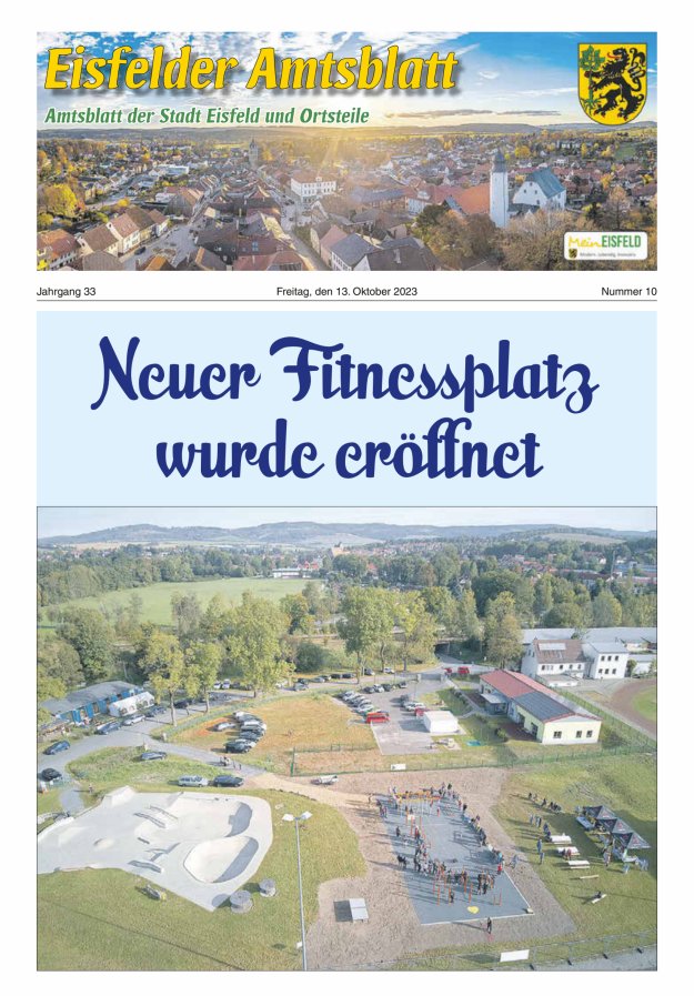 Eisfelder Amtsblatt Titelblatt 10/2023