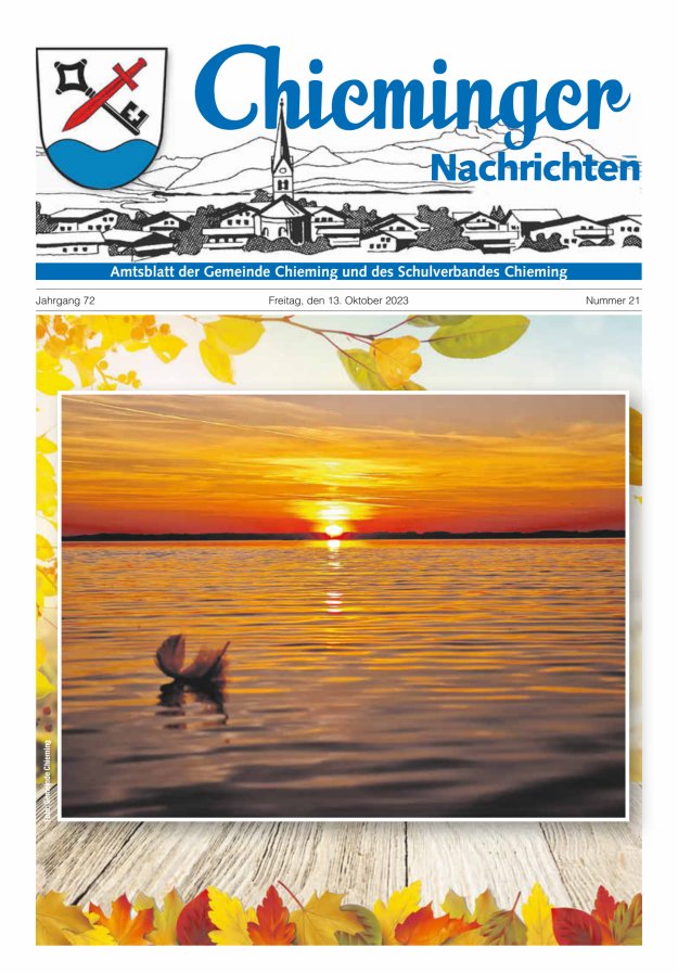 Chieminger Nachrichten Titelblatt 21/2023