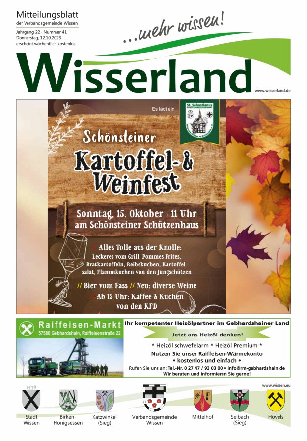 Mitteilungsblatt Wissen - Wisserland...mehr wissen! Titelblatt 41/2023