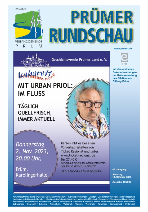 Prümer Rundschau Titelblatt 41/2023