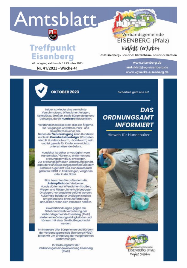 Treffpunkt Eisenberg Titelblatt 41/2023