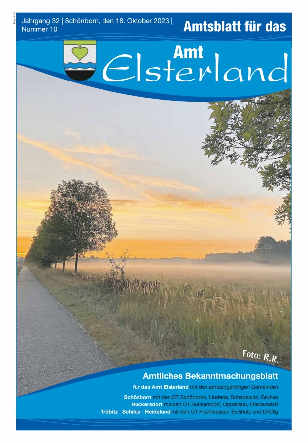 Amtsblatt für das Amt Elsterland Titelblatt 10/2023