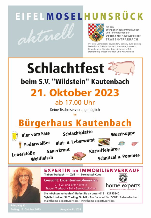Eifel-Mosel-Hunsrück aktuell VG Traben-Trarbach Titelblatt 41/2023