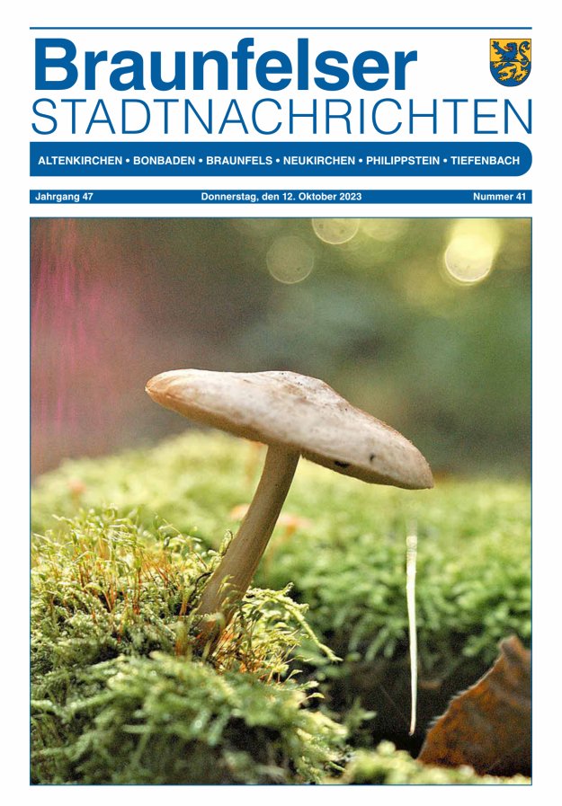 Braunfelser Stadtnachrichten Titelblatt 41/2023