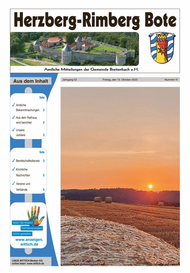 Herzberg-Rimberg Bote Titelblatt 41/2023