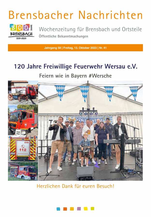 Brensbacher Nachrichten Titelblatt 41/2023