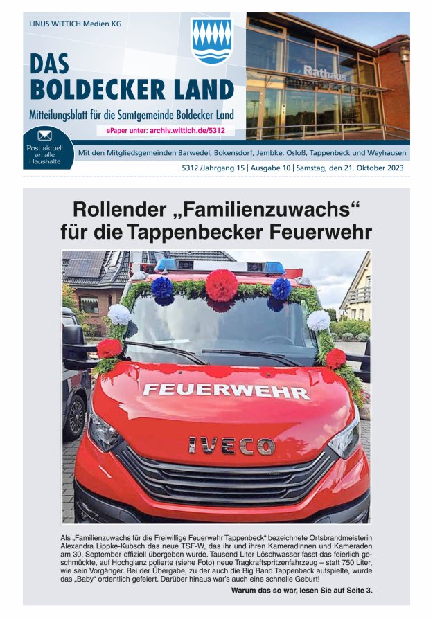 Samtgemeinde Boldecker Land Titelblatt 10/2023
