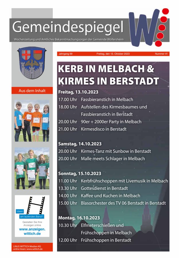 Der Gemeindespiegel Titelblatt 41/2023