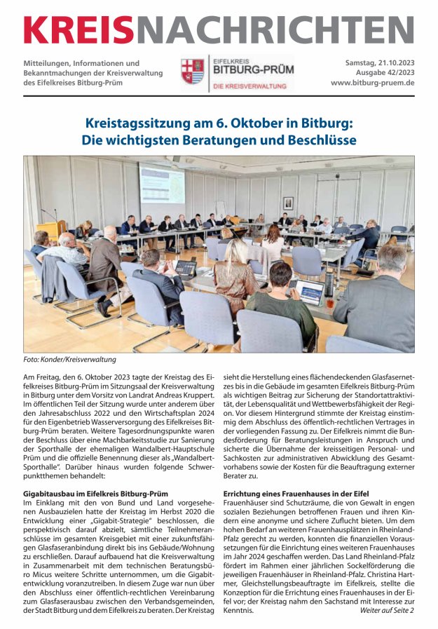 Kreis Bitburg-Prüm Titelblatt 42/2023
