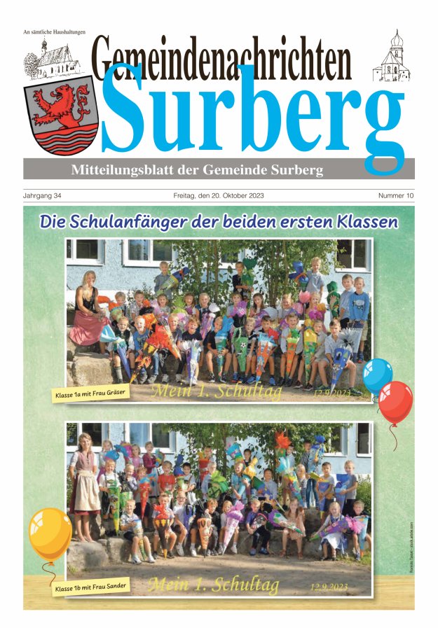 Gemeindenachrichten Surberg Titelblatt 10/2023