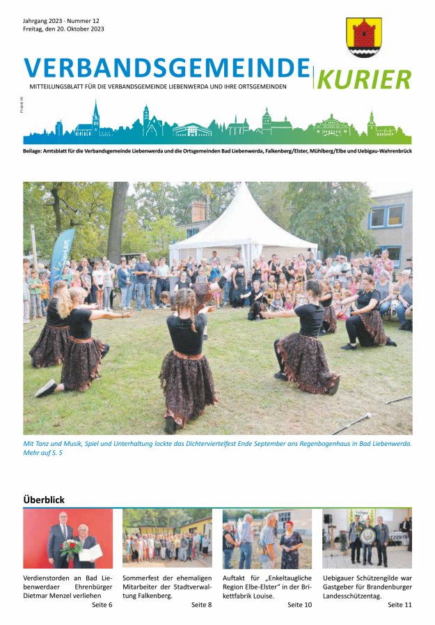 Verbandsgemeindekurier - Mitteilungsblatt für die Verbandsgemeinde Liebenwerda Titelblatt 12/2023