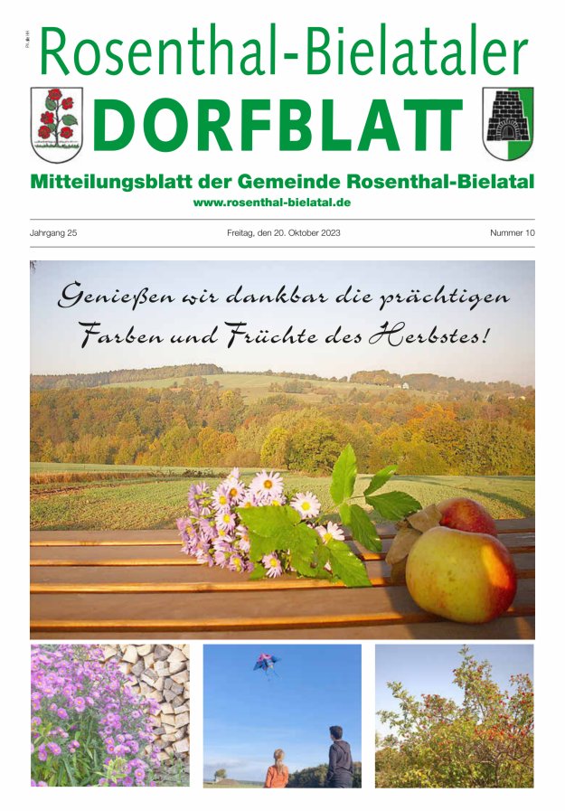 Rosenthal-Bielataler Dorfblatt Titelblatt 10/2023
