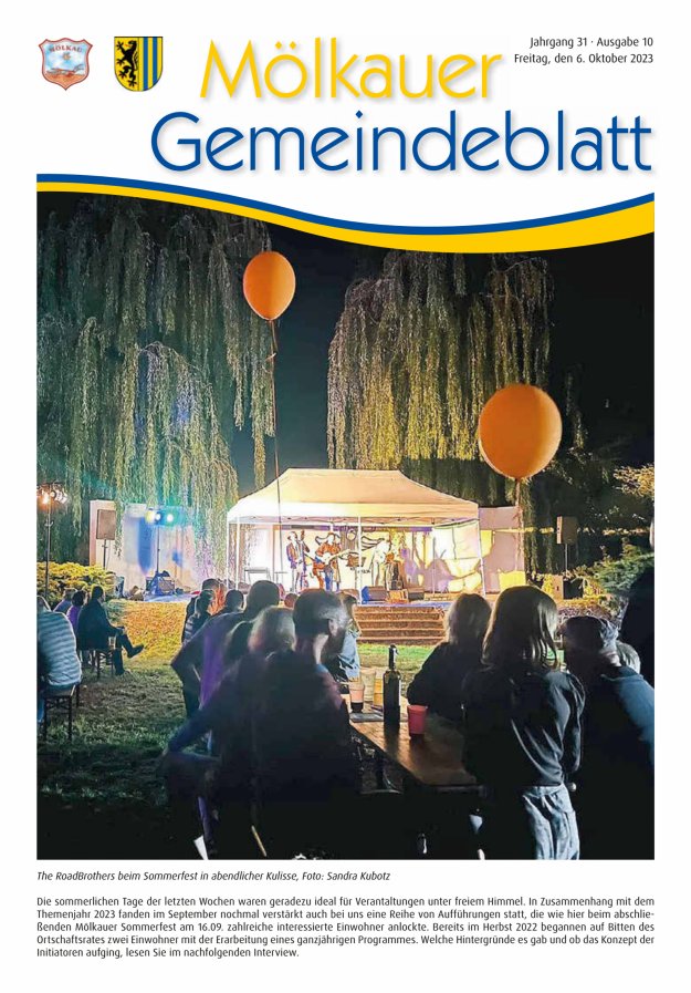 Mölkauer Gemeindeblatt Titelblatt 10/2023