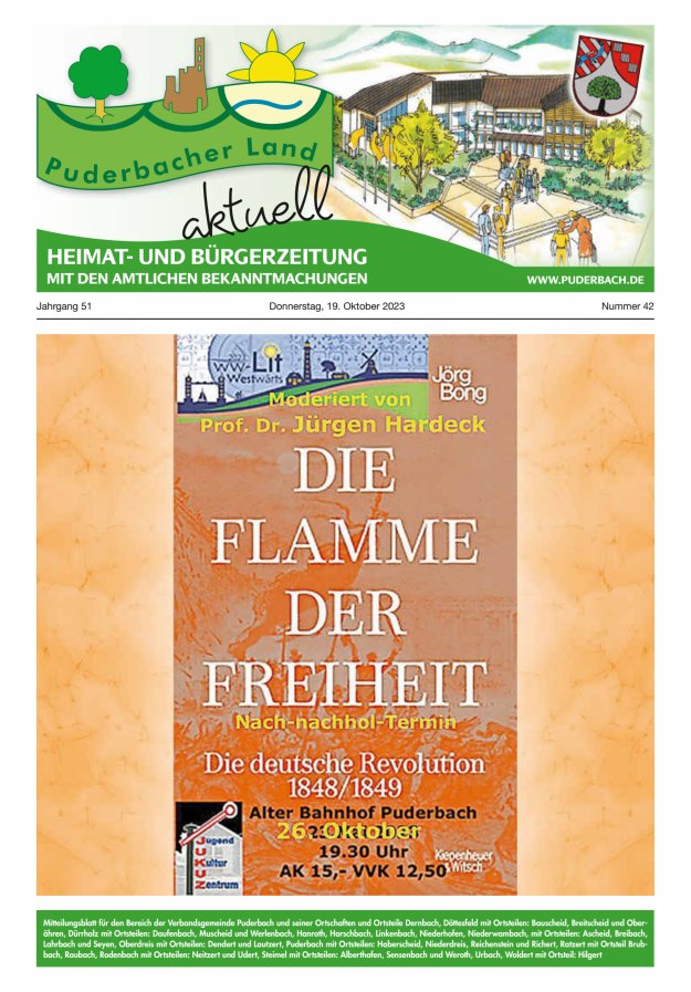 Puderbacher Land aktuell Titelblatt 42/2023