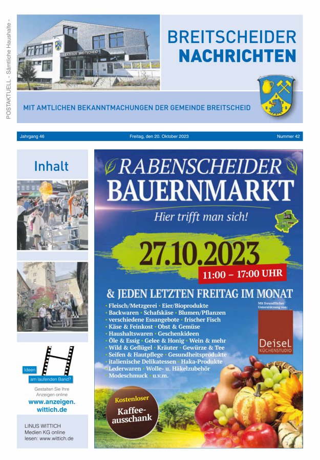 Breitscheider Nachrichten Titelblatt 42/2023