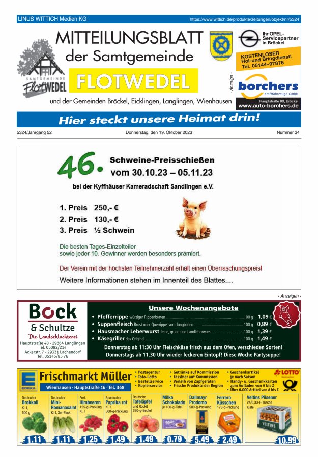 Mitteilungsblatt der Samtgemeinde Flotwedel Titelblatt 34/2023