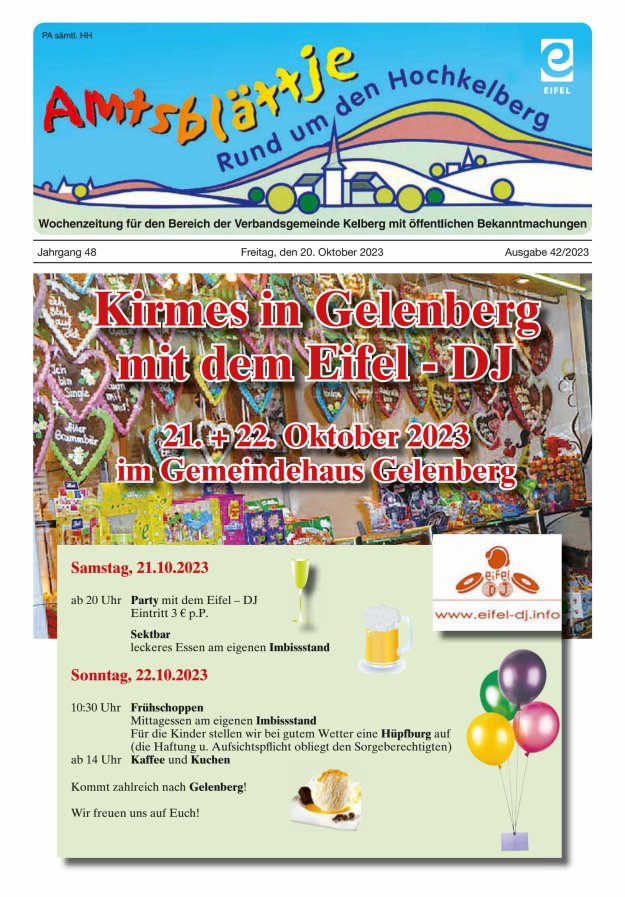 Amtsblättje - Rund um den Hochkelberg Titelblatt 42/2023