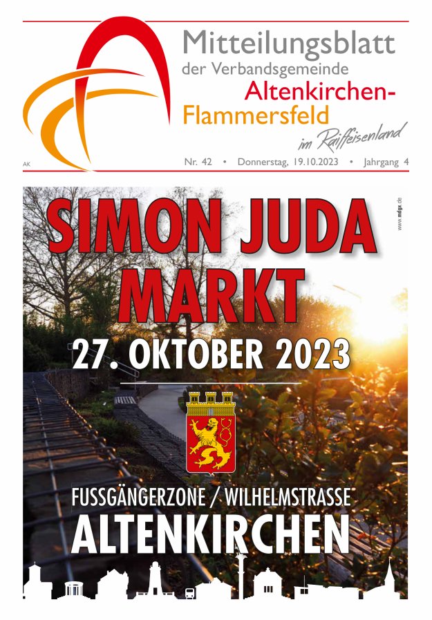 Mitteilungsblatt Verbandsgemeinde Altenkirchen-Flammersfeld Titelblatt 42/2023