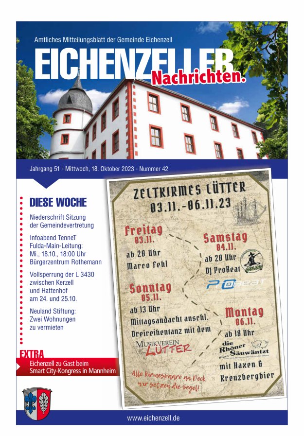 Amtliches Mitteilungsblatt der Gemeinde Eichenzell Titelblatt 42/2023