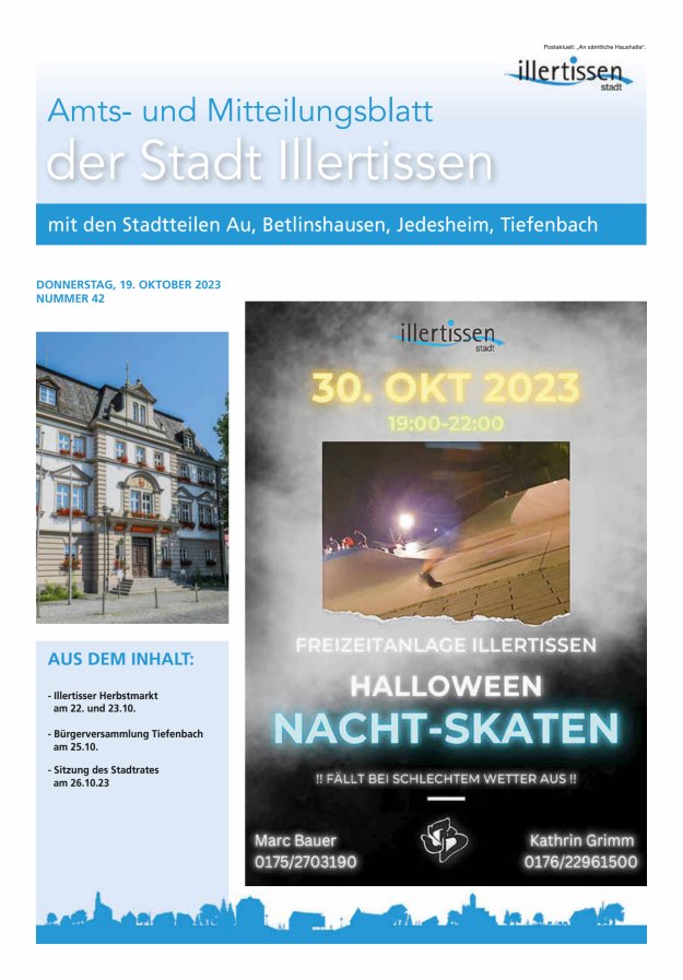 Amts- und Mitteilungsblatt Stadt Illertissen Titelblatt 42/2023