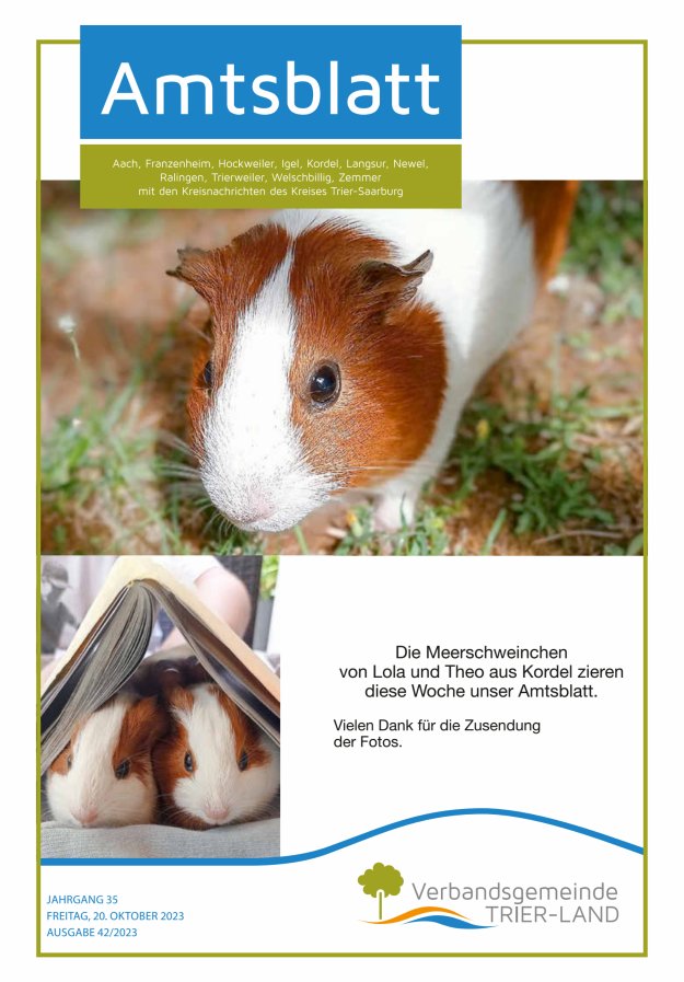 Amtsblatt VG Trier-Land Titelblatt 42/2023