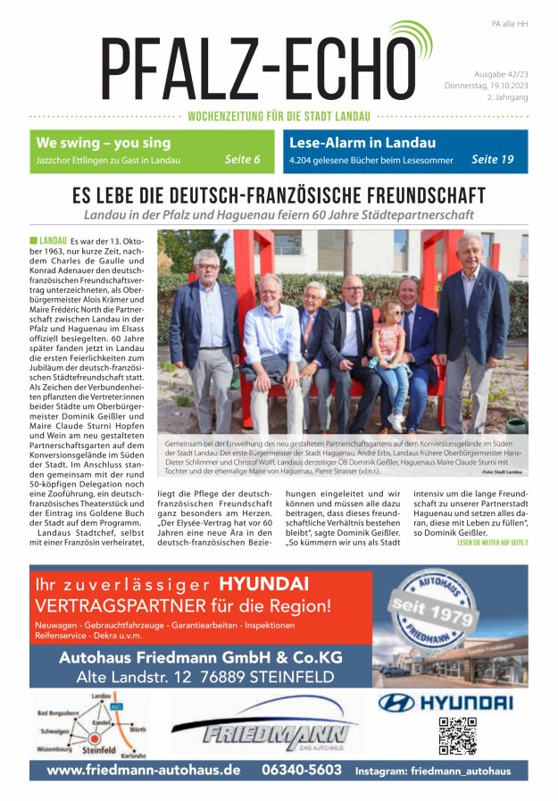 Pfalz-Echo Titelblatt 42/2023