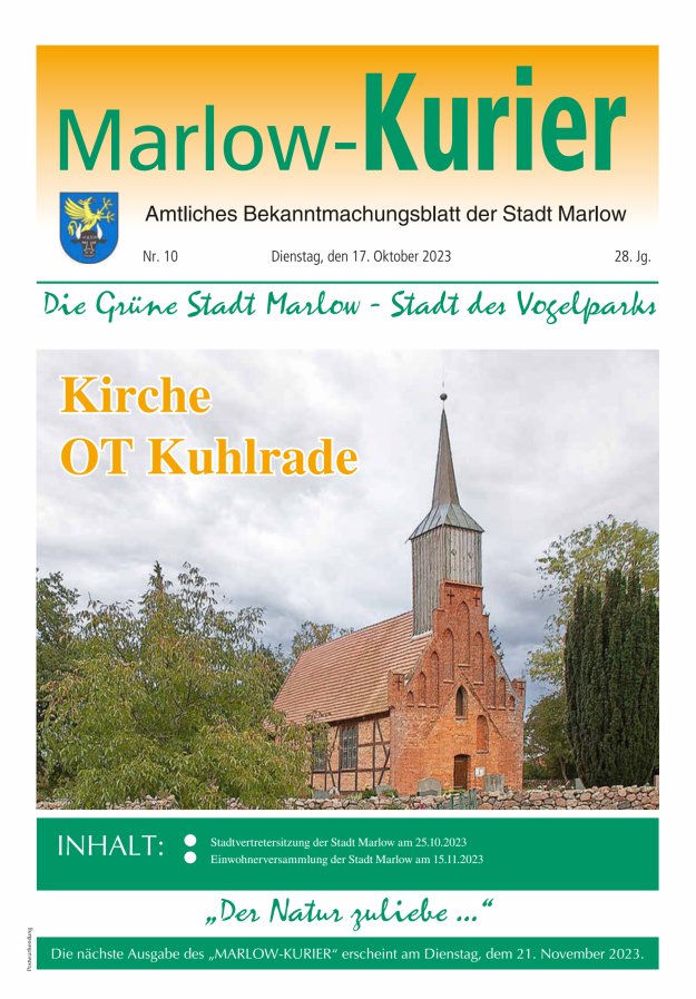 Marlow-Kurier Titelblatt 10/2023