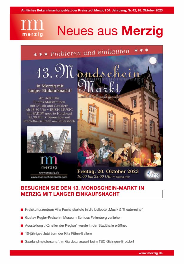 Neues aus Merzig Titelblatt 42/2023