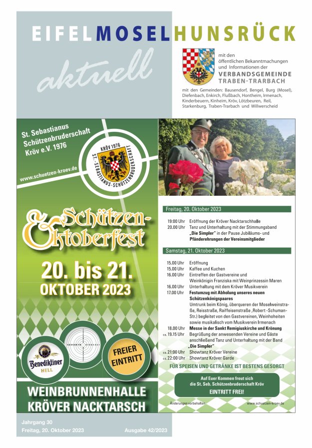 Eifel-Mosel-Hunsrück aktuell VG Traben-Trarbach Titelblatt 42/2023