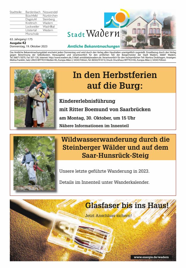 Stadt Wadern Titelblatt 42/2023