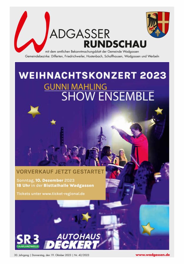 Wadgasser Rundschau Titelblatt 42/2023