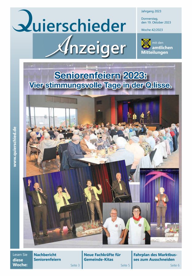 Quierschieder Anzeiger Titelblatt 42/2023
