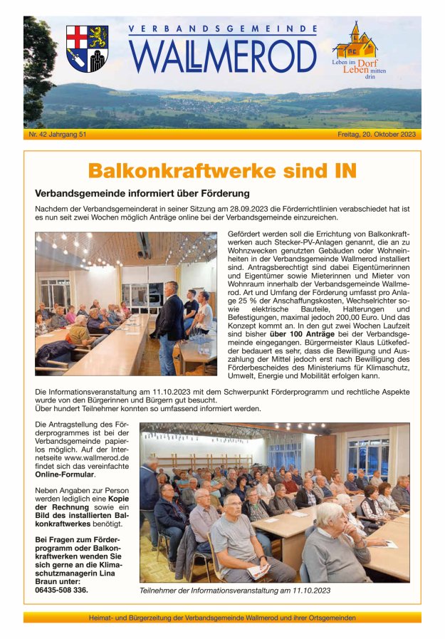 Wir über uns - Verbandsgemeinde Wallmerod Titelblatt 42/2023